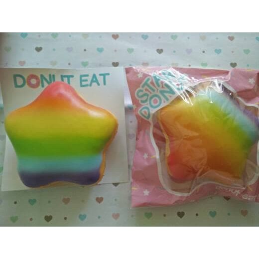 Rainbow Star Donut Squishy by Creamiicandy