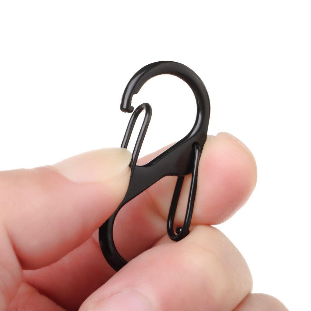 Chookyy 10pcs Zinc Alloy Carabiner Anti- Maling S Type Outdoor Camping Ransel Gesper