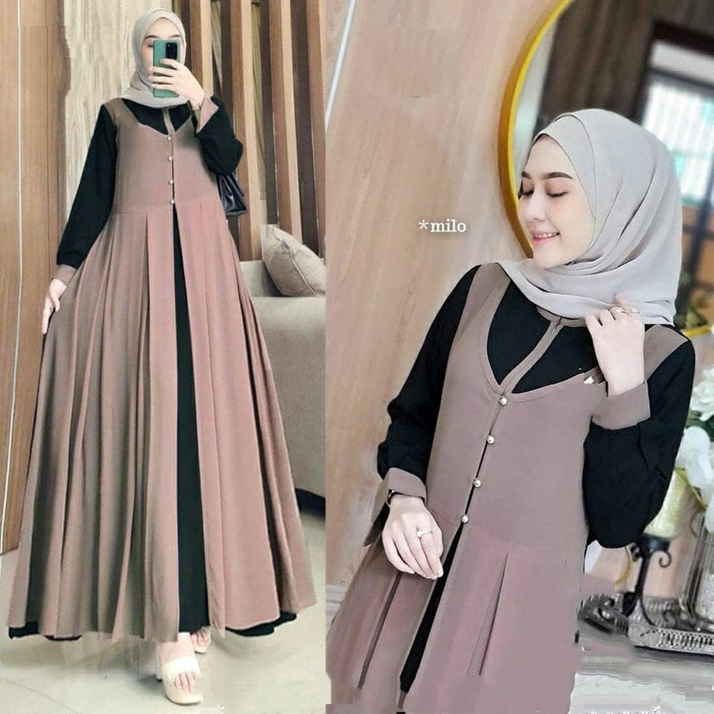 Baju Gamis Kekinian Terbaru Bju Lebaran 2022 Baju Gamis Wanita Murah Bj Buslim Wanita Fashion Muslim