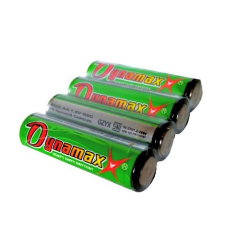 Baterai AA A2 Dynamax Abu Eco Black 1.5V Battery Power Kualitas SNI Batu Batere Batre Batrai LR6 R6C