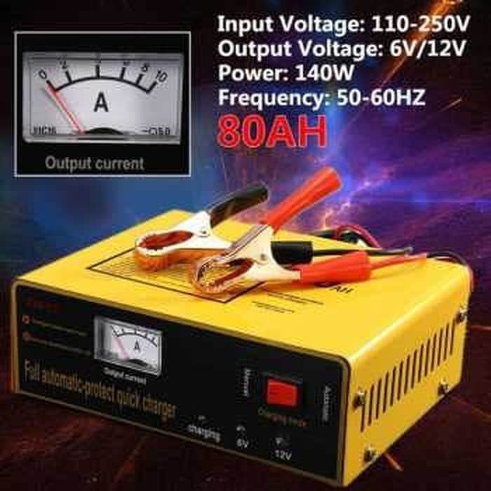 Cas Aki Charger Aki Mobil Motor Mainan Anak 6V dan 12 Volt Aki Kering Basah - Kuning