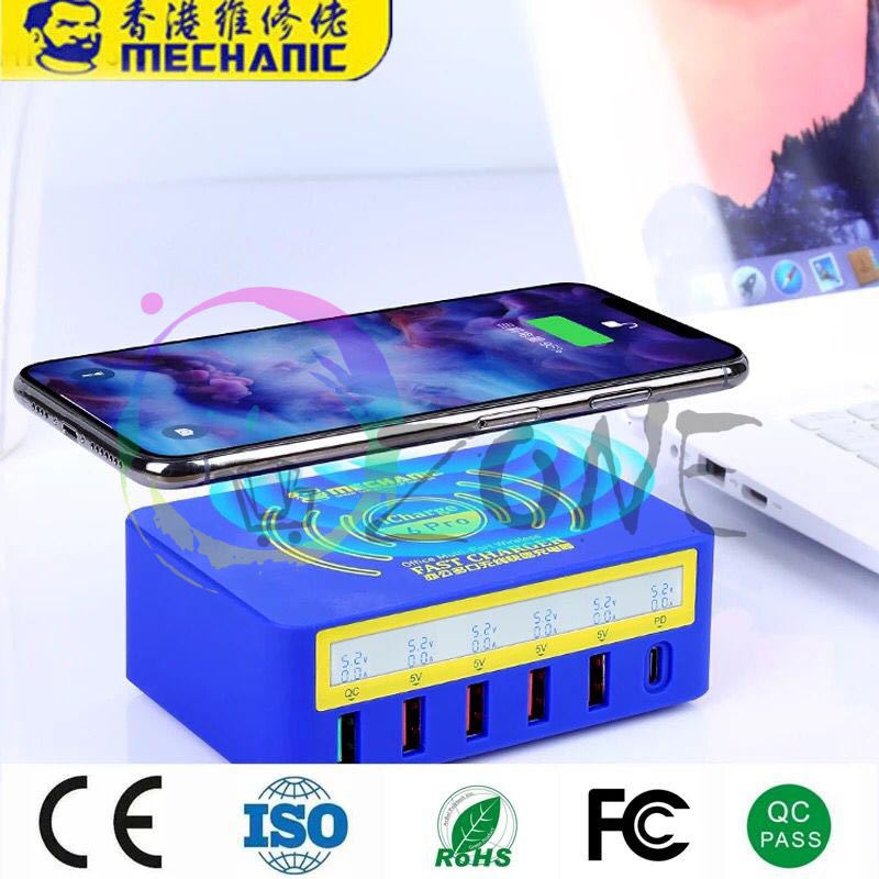 ADAPTOR CHARGER WIRELESS MECHANIC ICHARGE 6 PRO FAST CHARGING 6 PORT