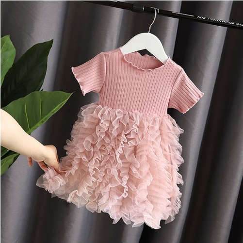 DRESS ROMBE ROMBE  baju dress tutu anak perempuan set import