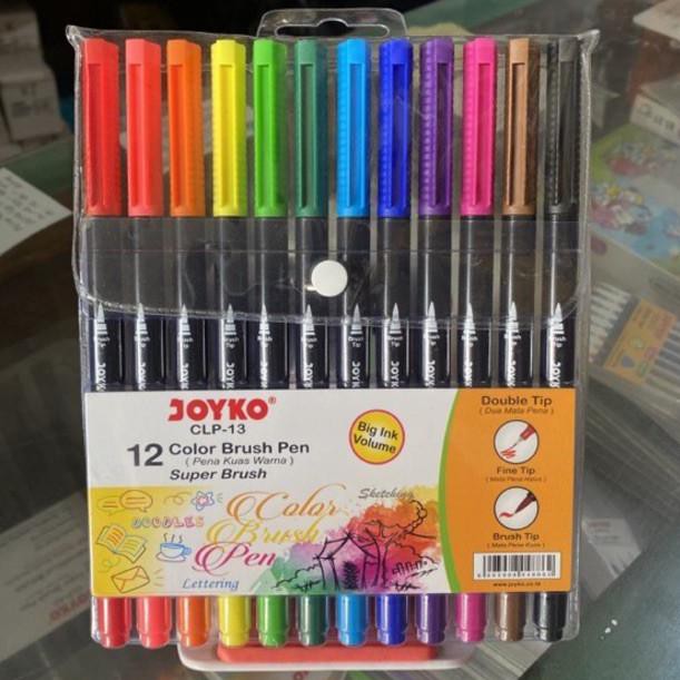 

Pr0dukt B4ru Joyko Super Brush Pen 12 Color + Fine tip ( 2 in 1 ) Clp-13 Clp13 C0de@z1r4 B44ru