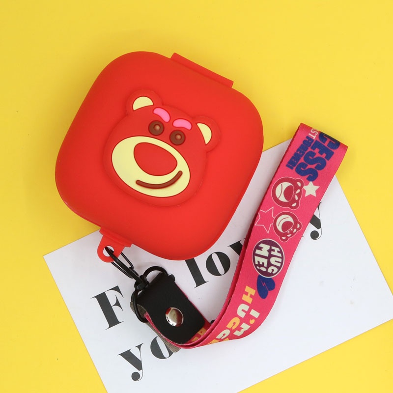 Casing Soft Case Bahan Silikon Desain Stitch Lucu Dengan Tali Lanyard Untuk Apple Beats Powerbeats Pro