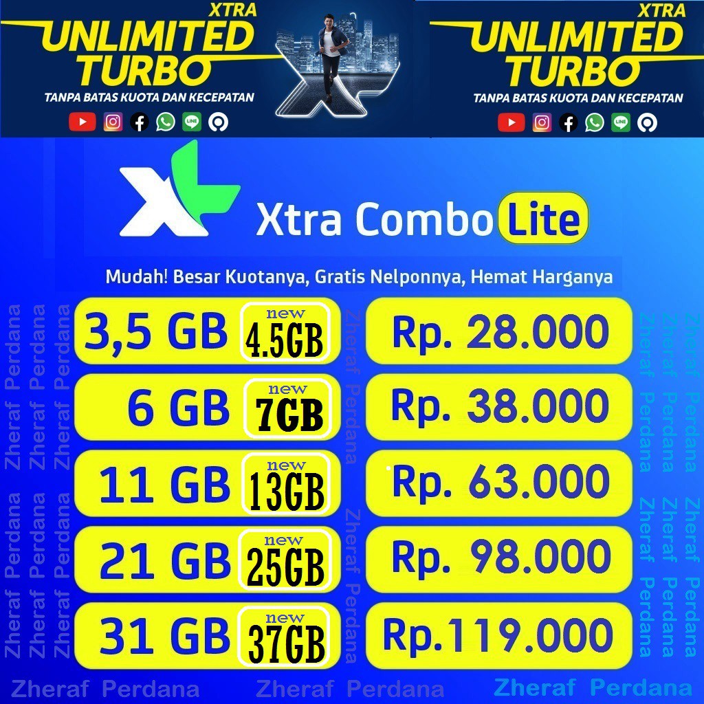 Xl Xtra Combo Lite Unlimited Turbo Shopee Indonesia