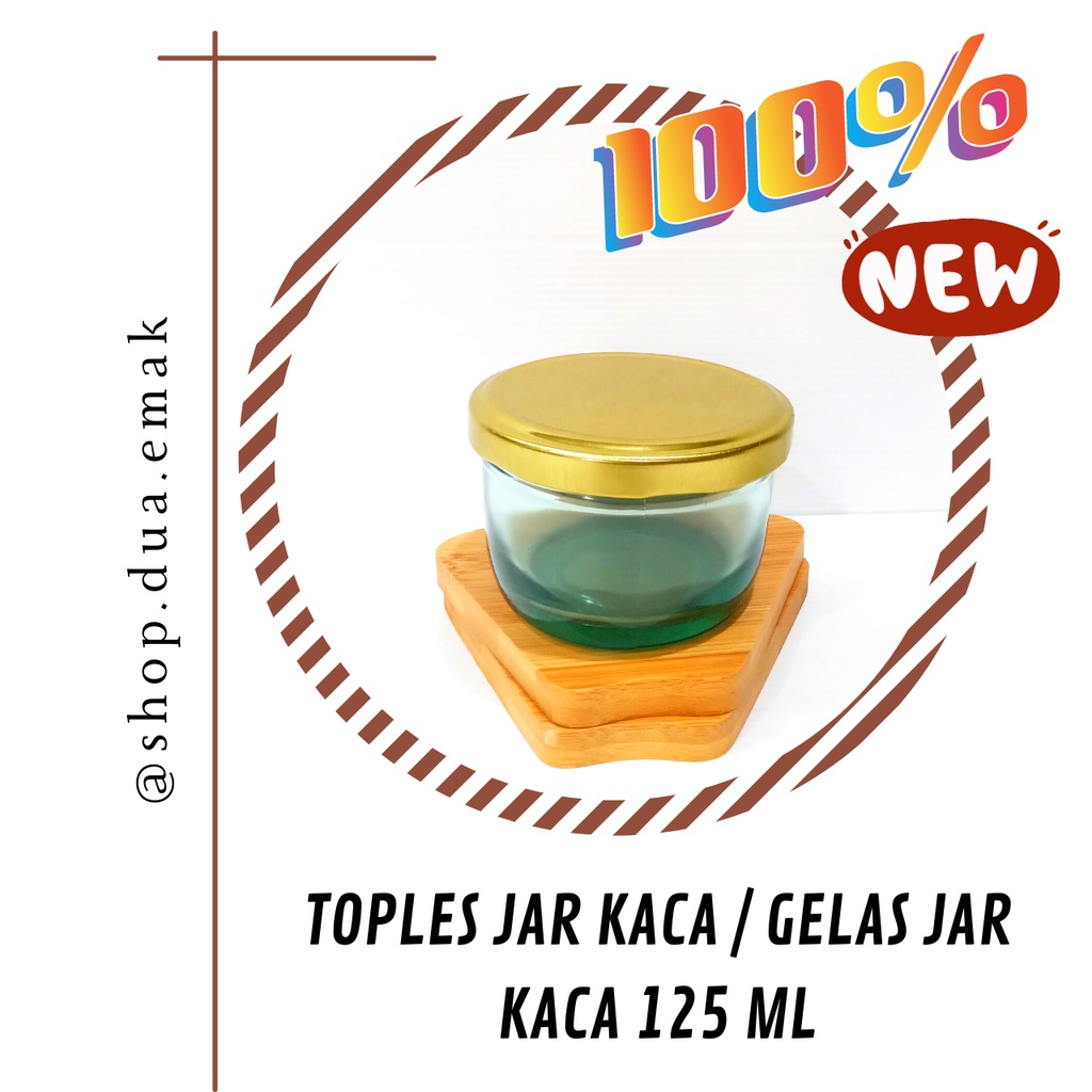 RECYLE GLASS /TOPLES JAR KACA SILINDER 125ml + PILIHAN WARNA TUTUP SENG /JAR KACA/ JAR BOTTLE/  WADA