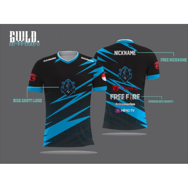 Jersey Kaos Gaming Free Fire Baju Guild Free Fire New Murah Free Custom Logo Dan Nama Shopee Indonesia