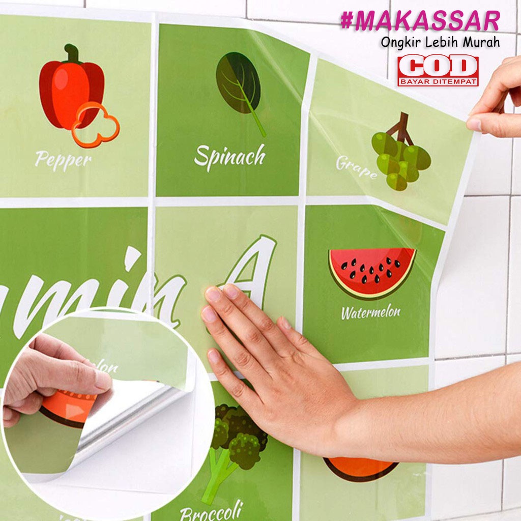 Wallpaper Stiker Dinding Dapur Meja Anti Panas &amp; Minyak Sticker Pelindung Tembok Dapur Dekorasi Dapur