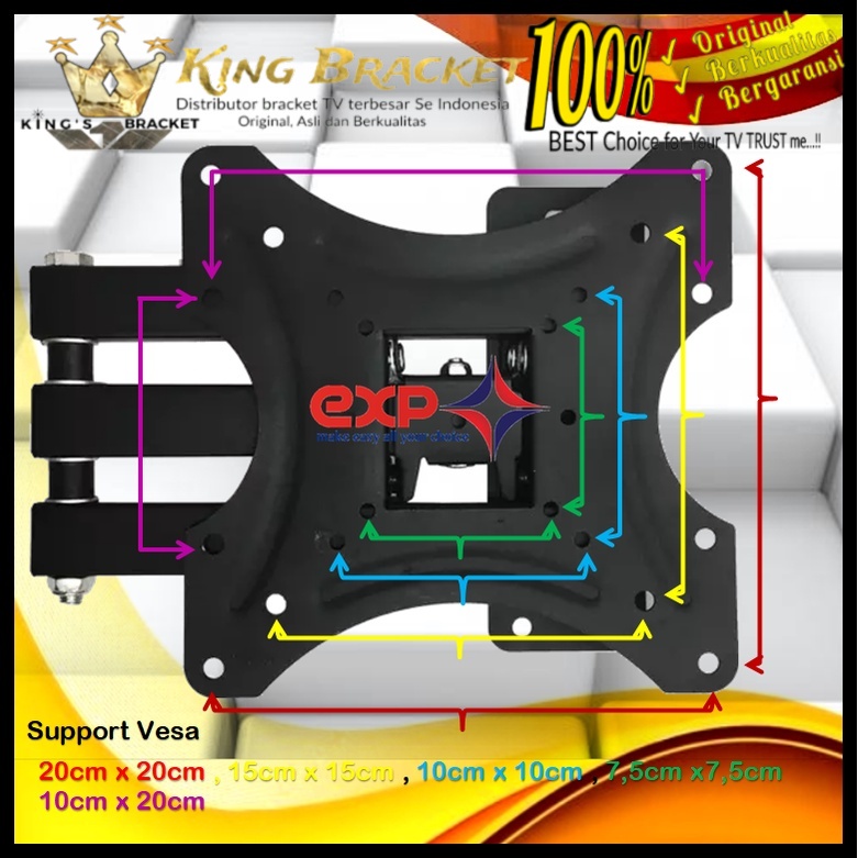 Bracket TV LG 14 s/d 43 inch 6 ARAH FULL BESI SUPER KOKOH GARANSI 100% ORI