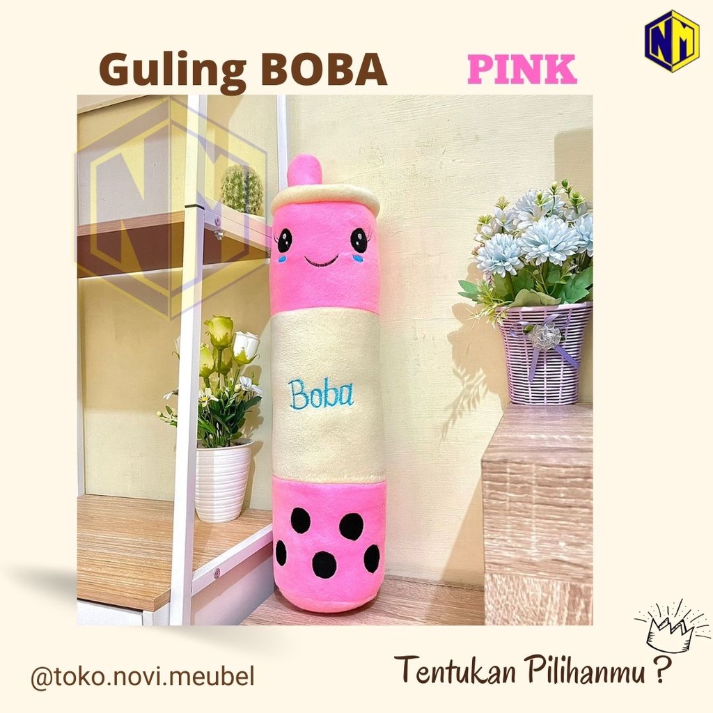 Guling Boneka Boba Milk Tea Kain Halus Tinggi 60cm Guling Boba Viral