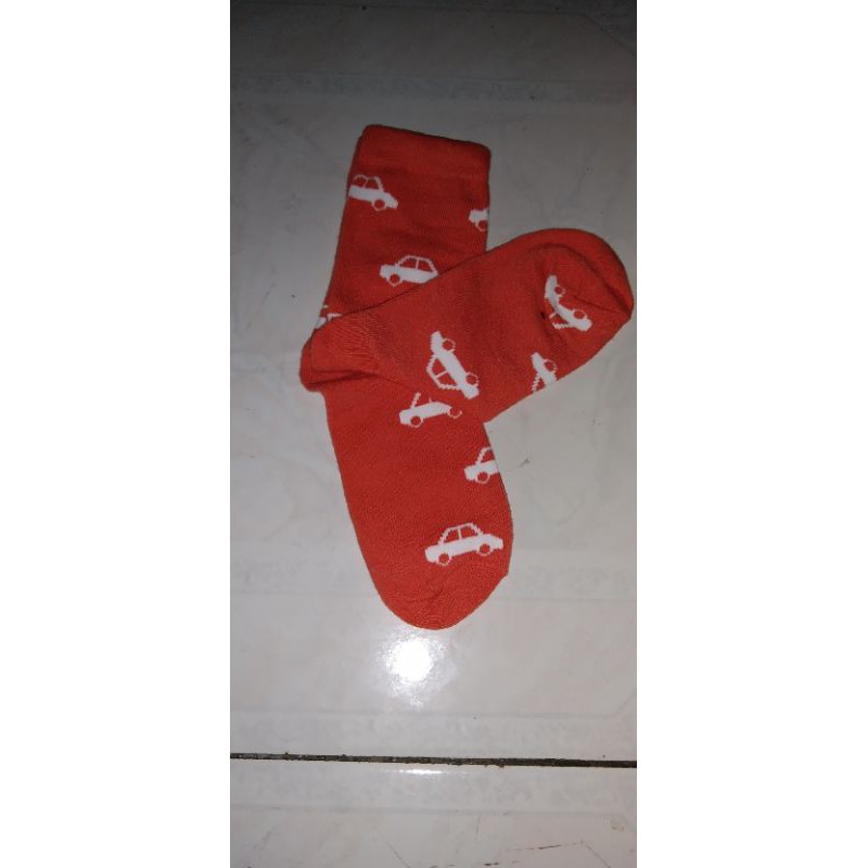 termurah 3 pasang kaos kaki anak TK-sd motif mobil warna cerah bahan grees