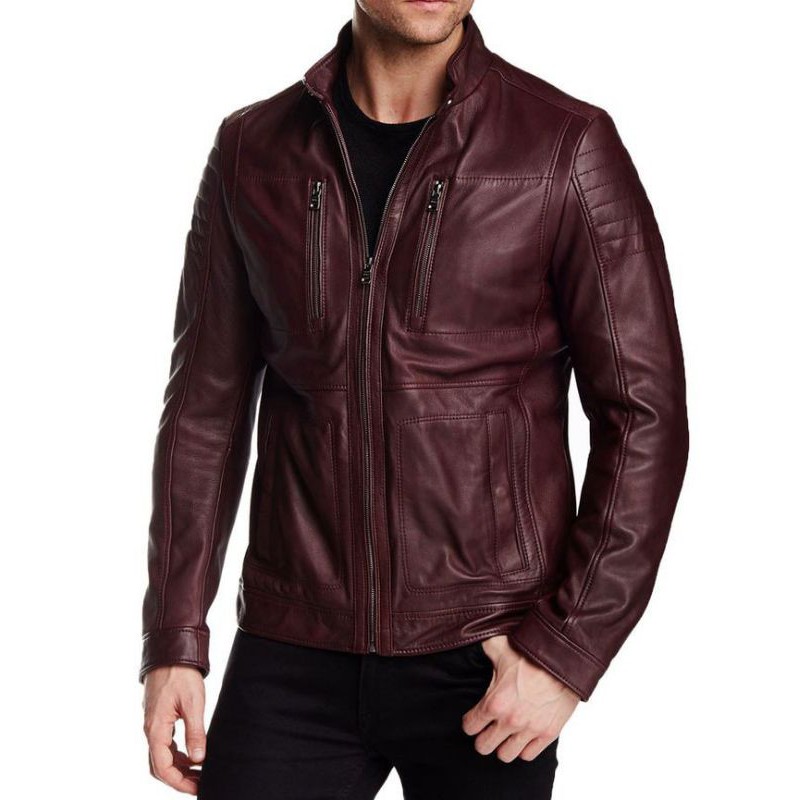 JAKET KULIT ASLI DOMBA | JAKET KULIT PRIA ORIGINAL | WARNA MERAH MAROON LIMITED EDITION