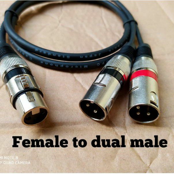 Jack xlr canon female to 2 canon male 1 meter