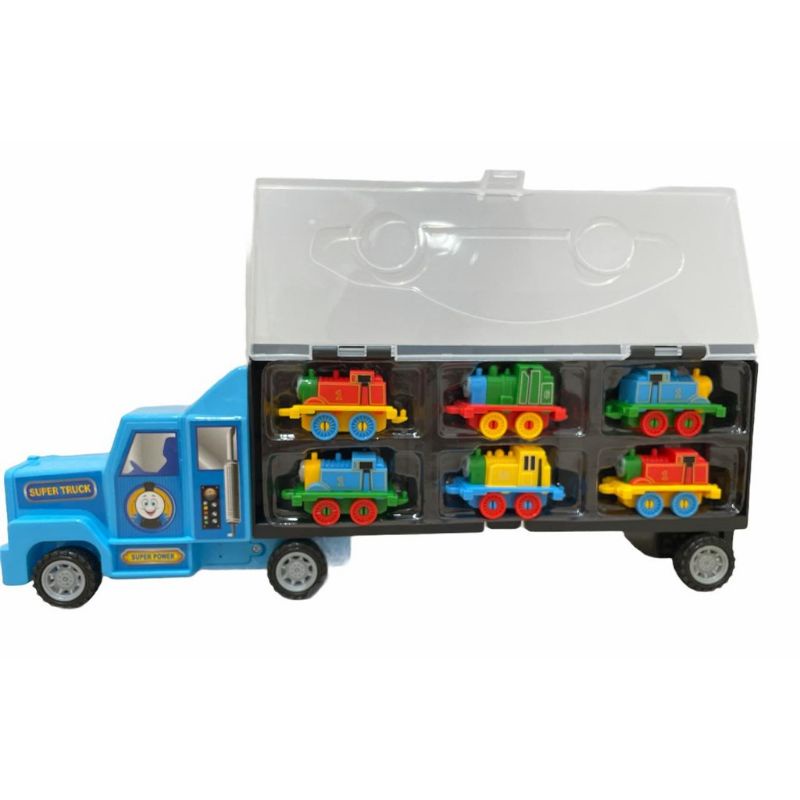 mainan mobil container truck isi 6pcs truk combination thomas train avanger cars koper