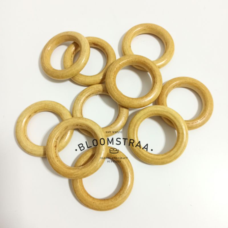 Ring Bulat Kayu Makrame Natural Wooden Ring O Macrame 5cm Gantungan