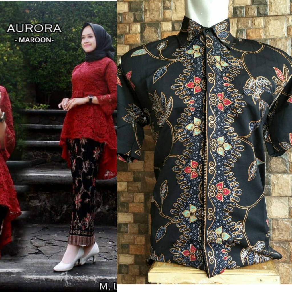 couple kebaya brokat aurora ekor couple batik