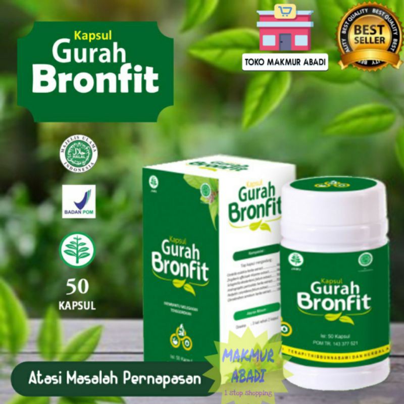 GURAH BRONFIT 50 Kapsul Herbal Batuk Flu Asma Bronkitis Migrain TBC