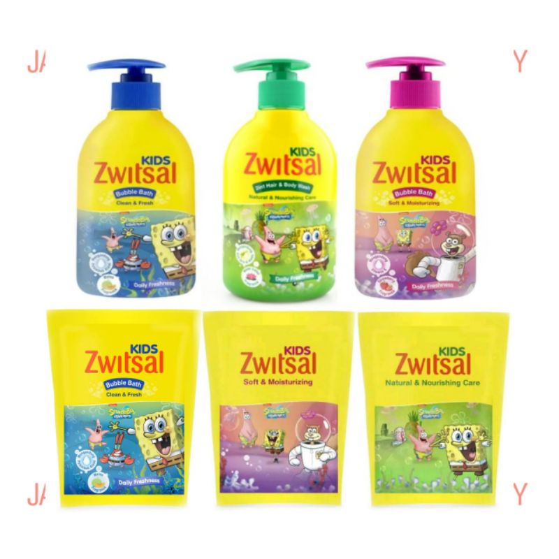 Zwitsal Kids Hair & Body Wash Refill & Pump