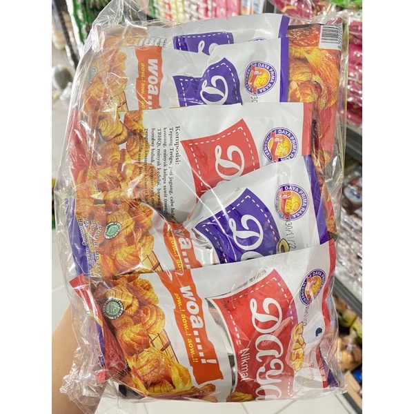 

Keripik crisp daya/ keripik siput rasa manis pedas isi 10 bungkus