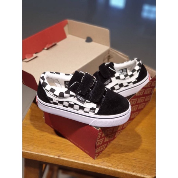 Sepatu Anak Vans Oldskool CheckerBoard Black Size 17 - 35 Premium Quality