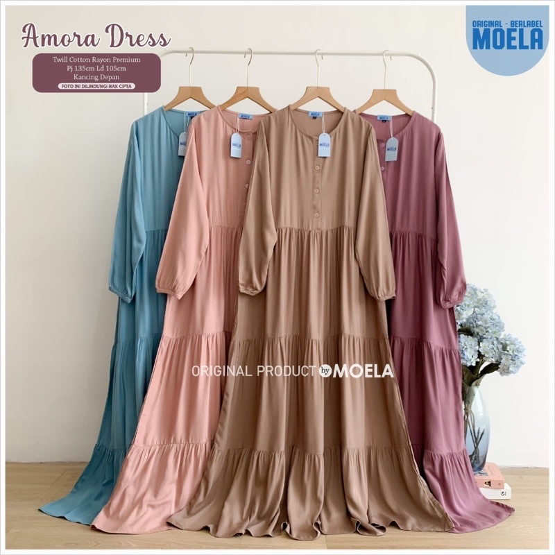 Gamis dress rayon polos Amora/Anse/Celin/Baisa/Biumi/Molin/Ciaji/Jihas/Flate/Tosti/Milly/Tisa/Siuti/Chesa/Fimel/Yapi/Lilci/Balo/Polse/Rensi/Silom/Neta/Rome by Moela berlabel-4