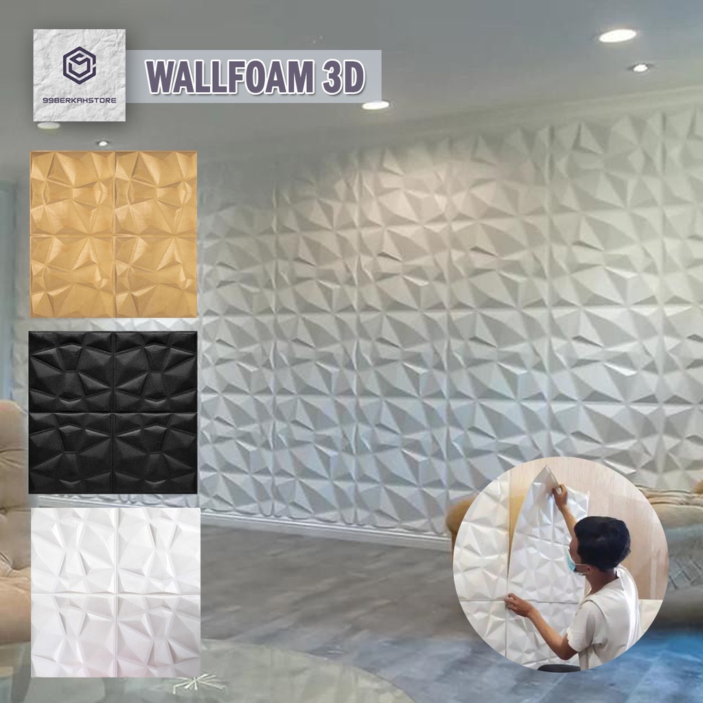 WALLPAPER FOAM 3D STICKER DIAMOND 70CMX70CM WALLPAPER DINDING-1