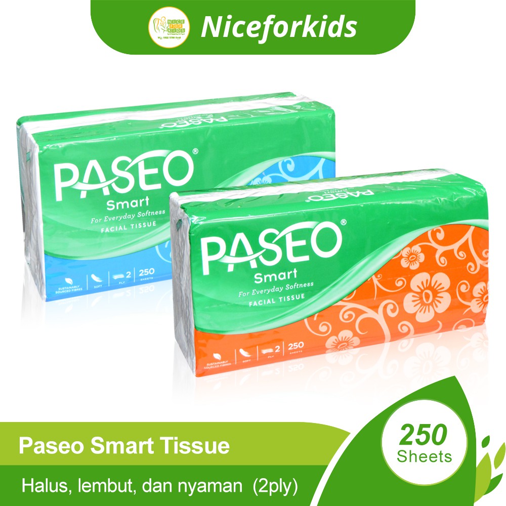 Paseo Smart Tissue 250 sheets Tisu Serbaguna Tisu Wajah Facial Tissue ( 2ply )