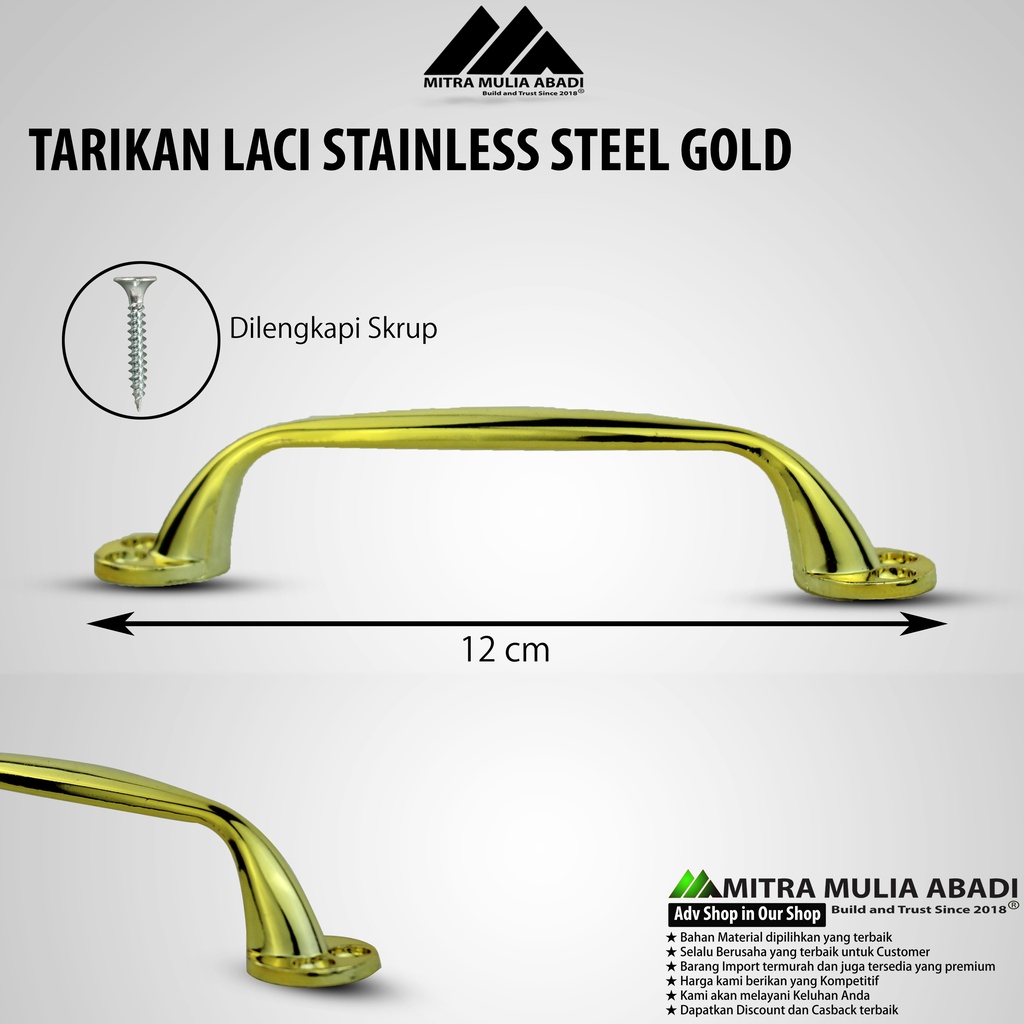 Tarikan Laci Gold 5 Inch | Drawer Pull IGM Tipe IT-211 GP