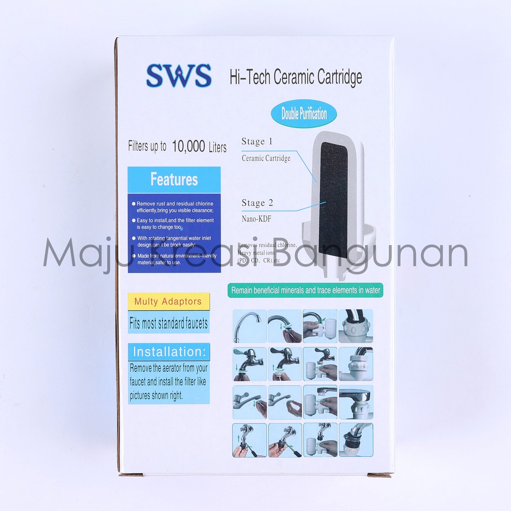 SWS Water Purifier Saringan Air Kran Filter Penyaring Keran Pembersih Hi-Tech Ceramic Cartridge