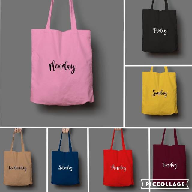 (@arashop) Daily Totebag sunday,Monday,Tuesday,wednesday,Thursday,Friday, Saturday