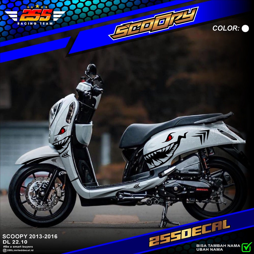 (BISA COD) Decal Scoopy full body Full Blok - Dekal Sticker Scoopy Fi 2013 2014 2015 2016 Desain HIU