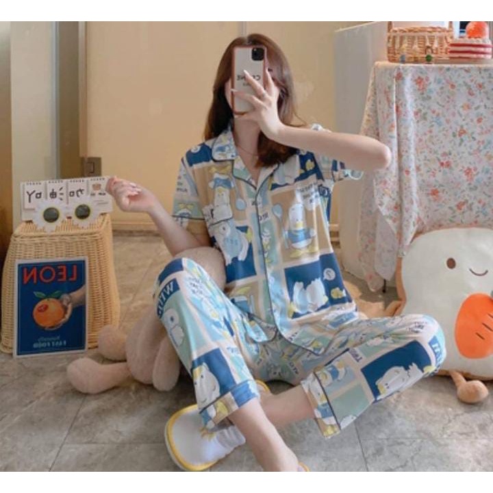 Baju Tidur wanita Piyama import Pakaian tidur celana panjang pajamas sleepwear piama wanita-B2111.1