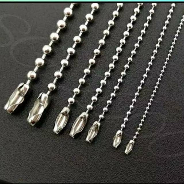 Kalung Titanium Biji Lada ANTI KARAT SELAMANYA Stainless steel SILVER METAL STYLE