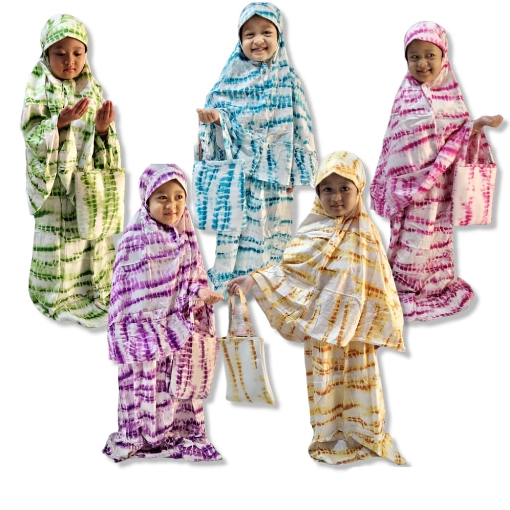 Mukena Bali Anak Motif TIE DYE 1 - 10 Tahun