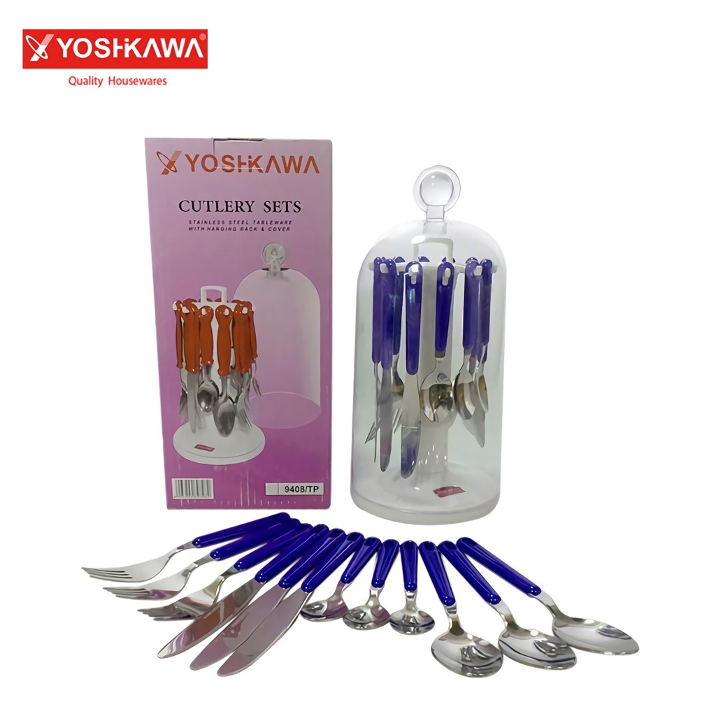 

YOSHIKAWA Sendok Makan Stainless 24 Pcs Cutlery Set EVL-9502 Biru