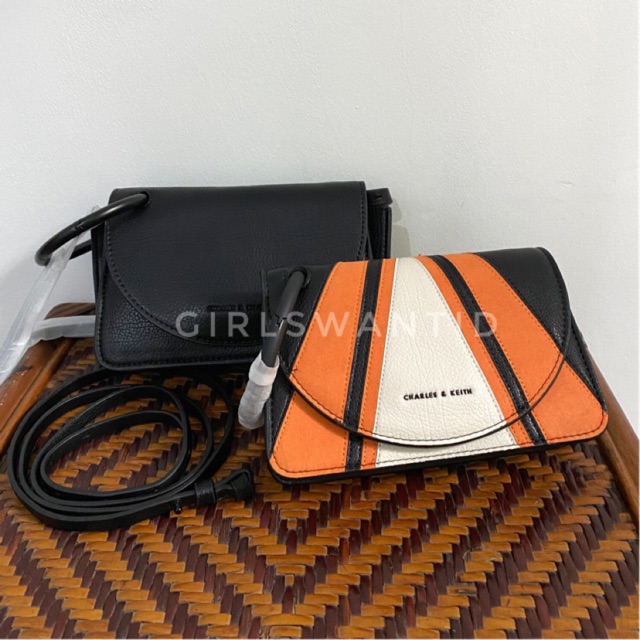 Tas Charles Cnk and Ck Keith Acrylic Handle Wristlet Clutch bag sling selempang crossbody