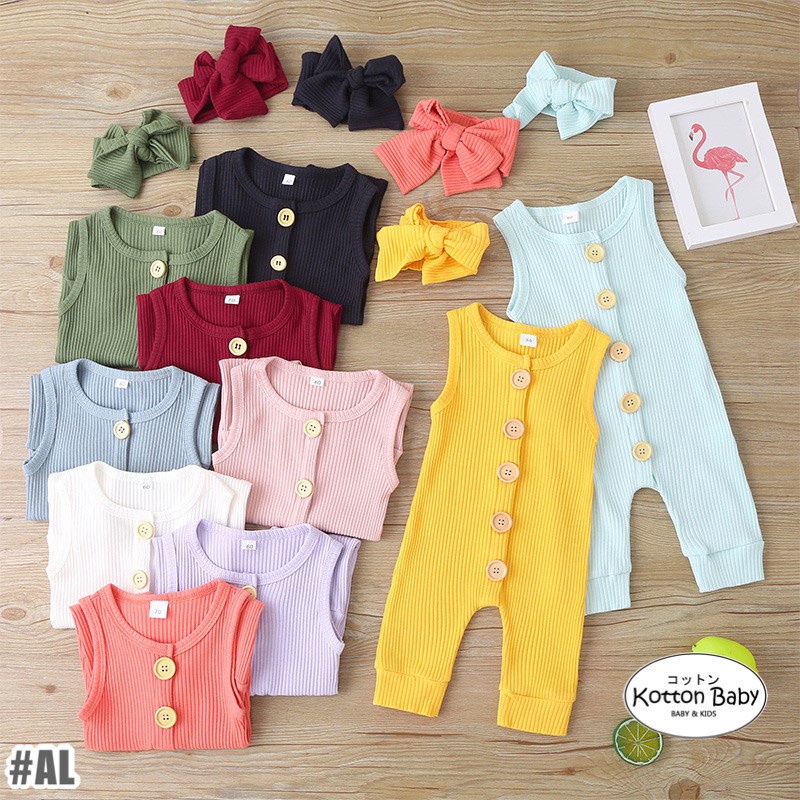 (free ribbon) 0-12bln JUMPER BASIC BAYI | JUMPSUIT ROMPER BAJU PAKAIAN ANAK catalog XMY AL