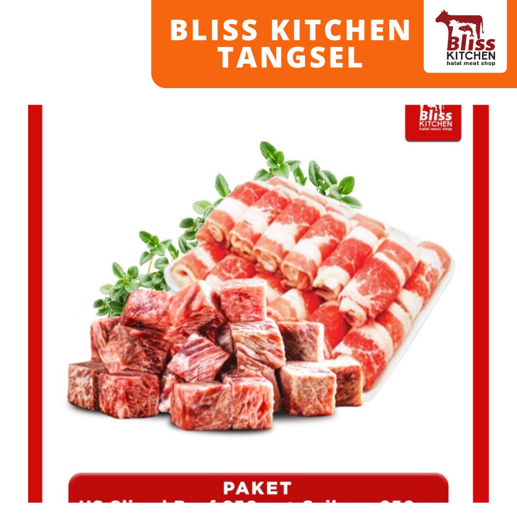 

paket US sliced beef 250gr + saikoro 250gr