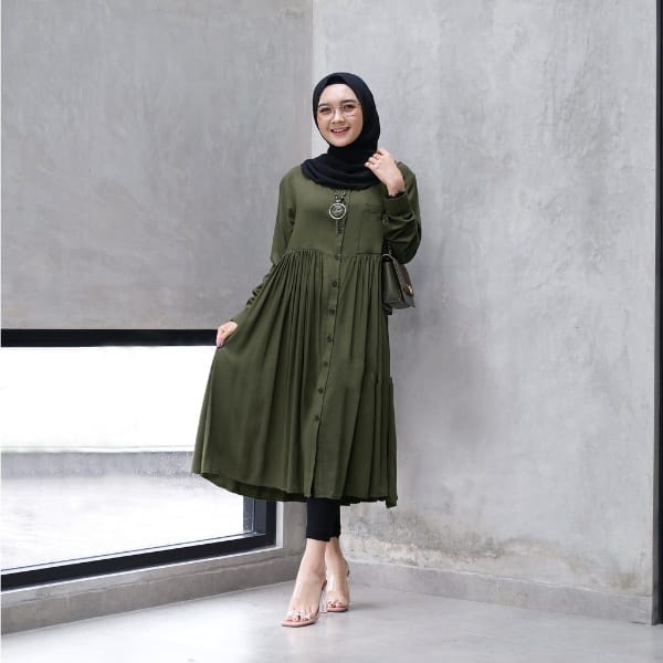 mf nikita long tunik baju pakaian atasan fashion muslim wanita terbaru 2021 katun rayon
