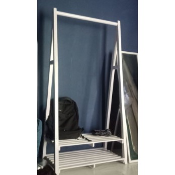 Rak Hanger Gantungan Baju Laundry Display Toko Kayu Pinus Multifungsi