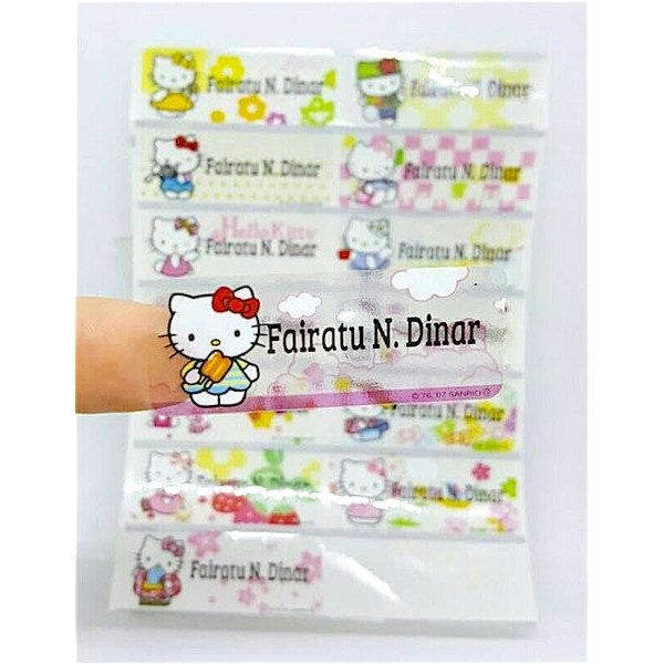 

Hello Kitty Transparan Label nama sticker label name waterproof