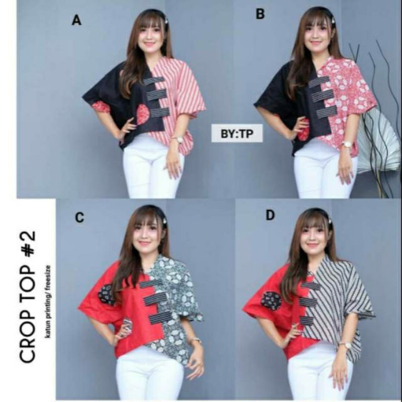 BLUS CROP TOP #2 BUSANA WANITA KEKINIAN MURAH FORMAL