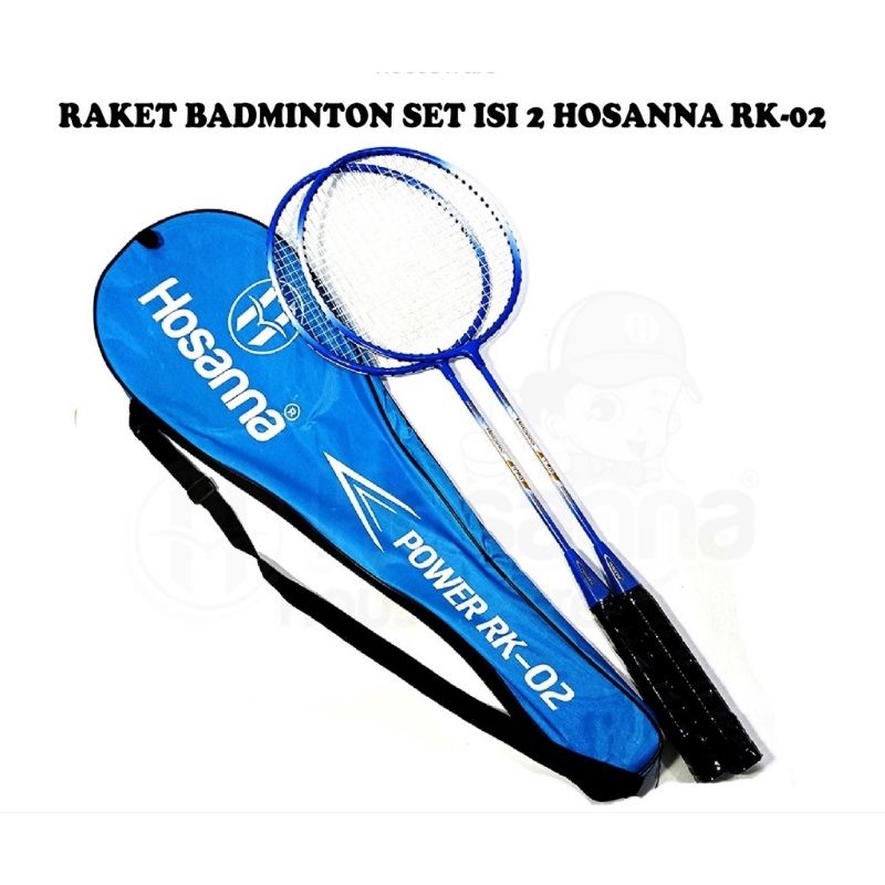 RAKET BULU TANGKIS RAKET BADMINTON SET ISI 2 HOSANNA RK-02