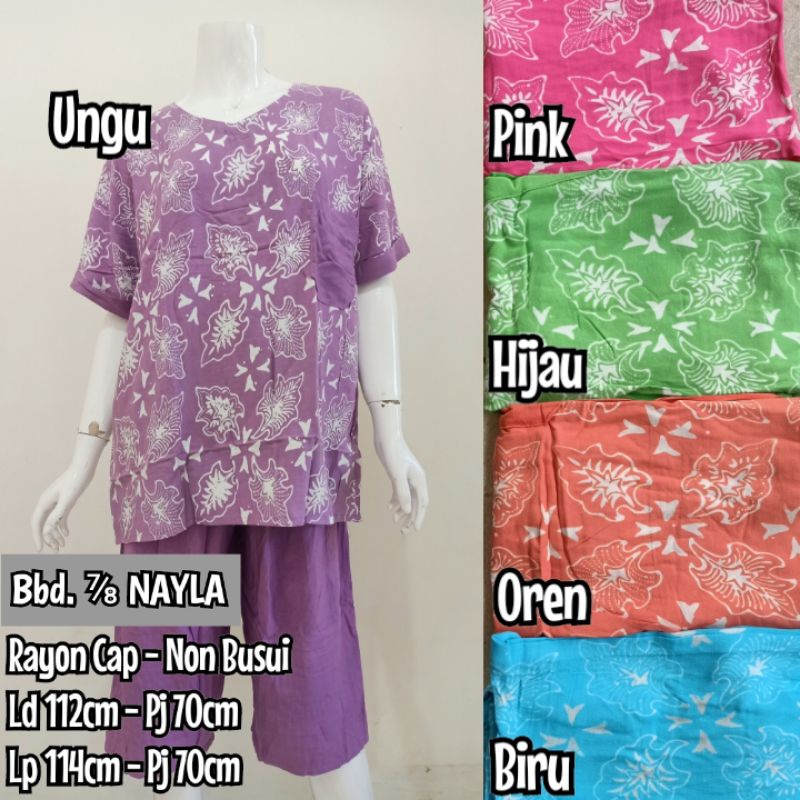 Piyama Jumbo Wanita, Baju Tidur Babydoll Batik Jumbo Celana Pendek