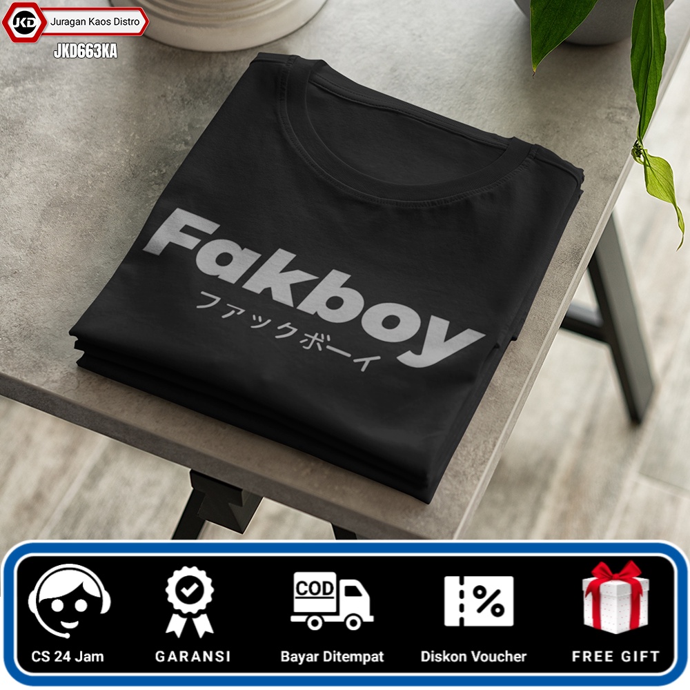 Kaos Plesetan Kata Kata Lucu Fakboy Original Premium Katun Baju Kaos Distro Cowok Dewasa Hitam Keren