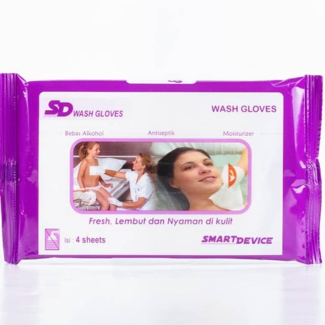 SD Wash Gloves isi 4pcs  Disposable Washlap Antiseptic