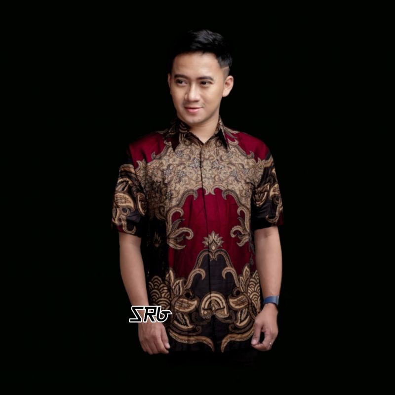 BATIK PRIA LENGAN PENDEK M L XL XXL BATIK GUAVA - SERAGAM