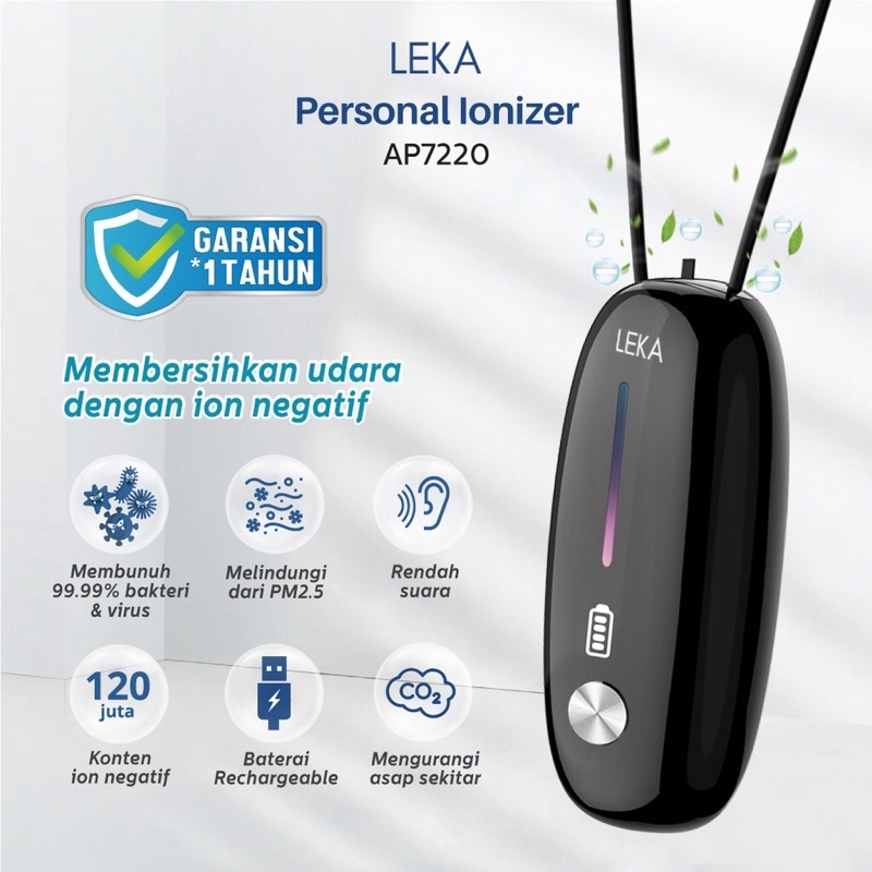 READY LEKA AP7220 Personal Ionizer / Purifier Portable Necklace