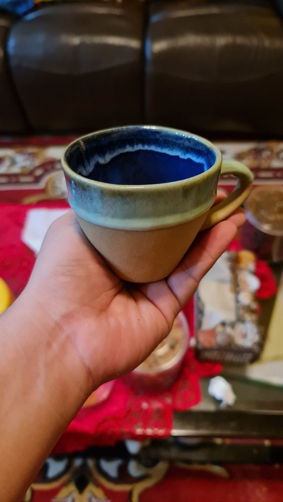 Naruna Cangkir Keramik Unhandle Sea Sand Series Include Tatakan Bisa Grafir Satuan